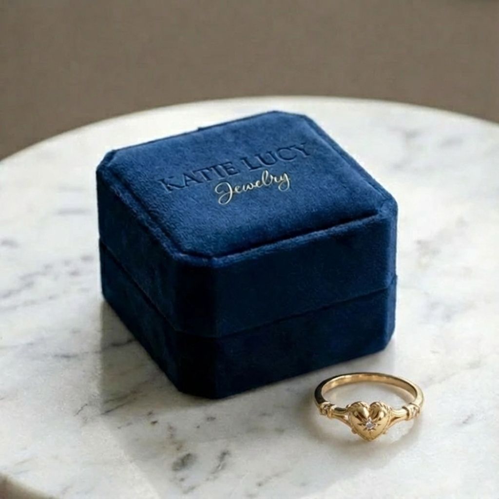 Vintage Gold Heart Golden Ring