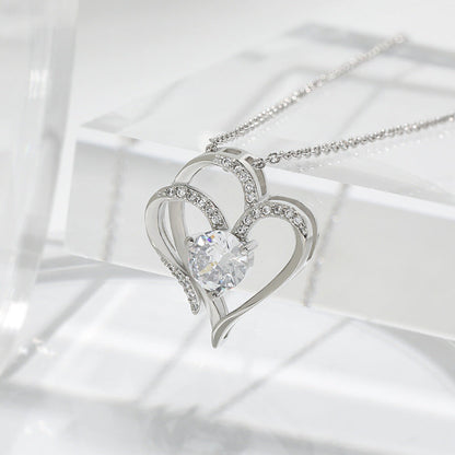 Double Heart Design with Sparkling Zirconia