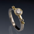 Vintage Zirconia Rounded Silver Ring