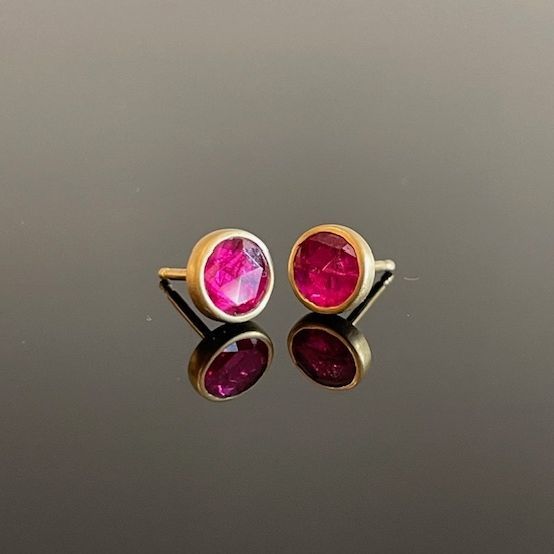 Vintage Mozambique Ruby Studs