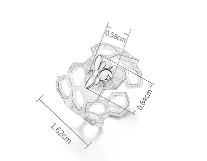 Adjustable 18K Gold Plated Honeycomb Ring