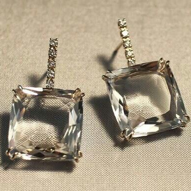 Vintage Cubic Glass Earrings