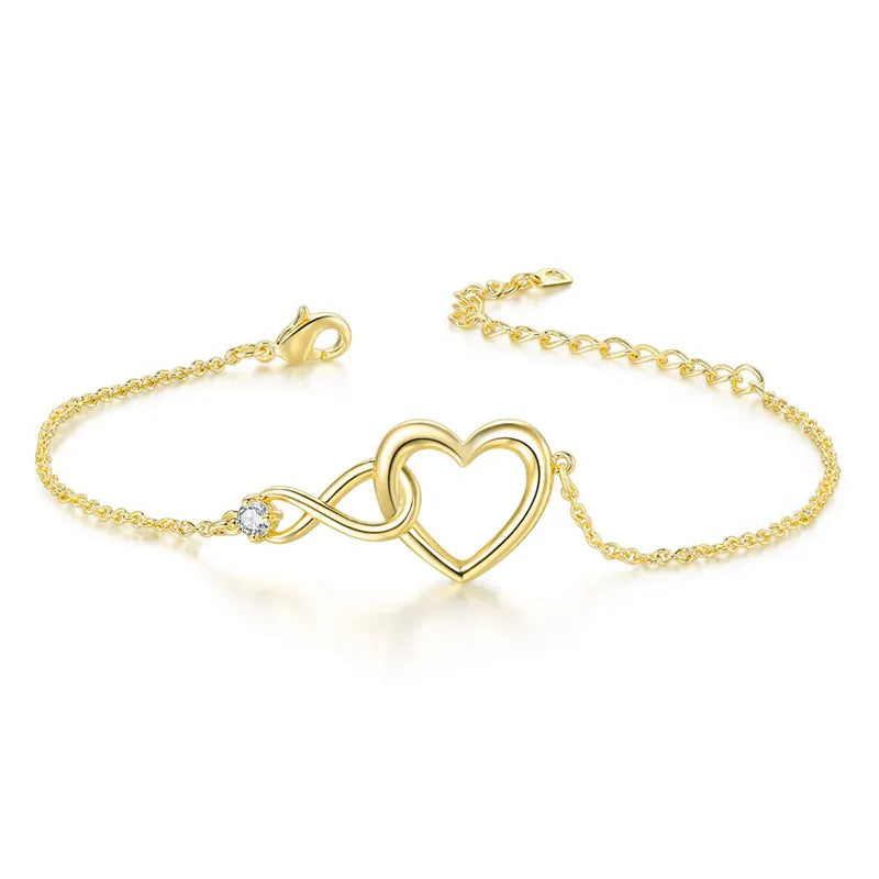 Retro Gold & Silver Heart Bracelet