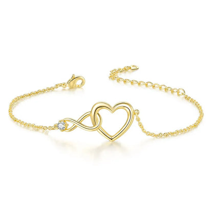 Retro Gold & Silver Heart Bracelet