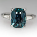 Vintage Blue Greenish Zirconia Silver Ring