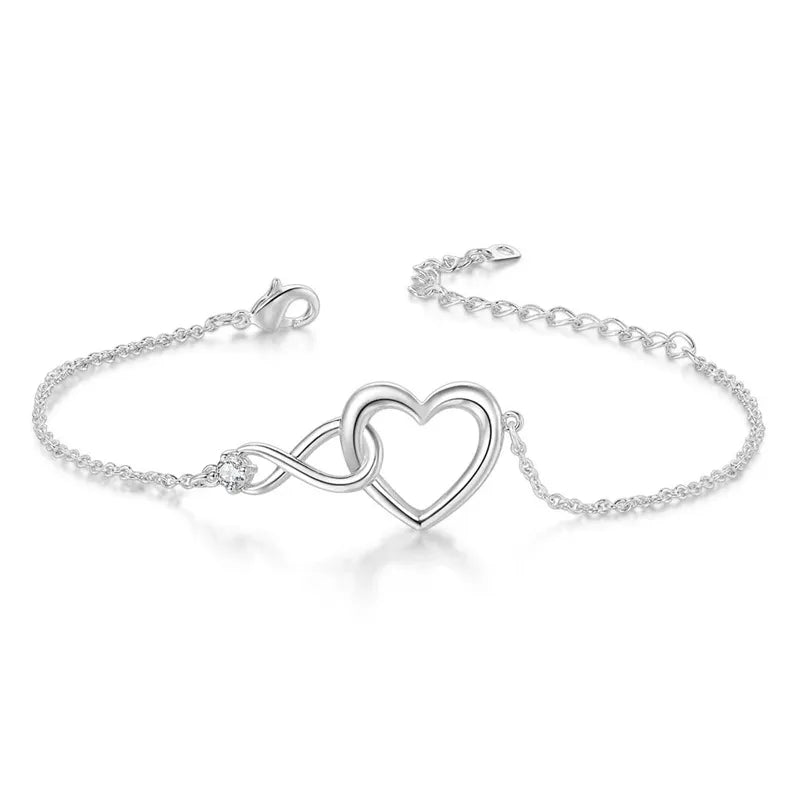 Retro Gold & Silver Heart Bracelet