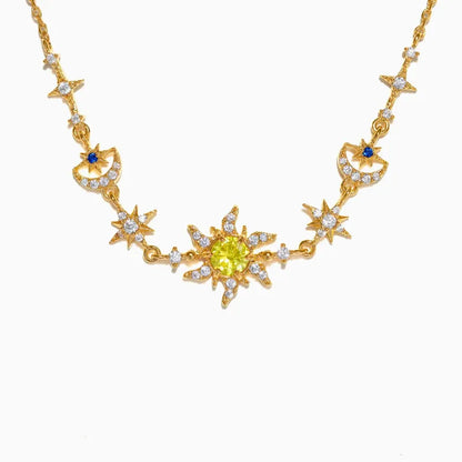 Vintage Celestial Sun Moon Star Charm Bracelet
