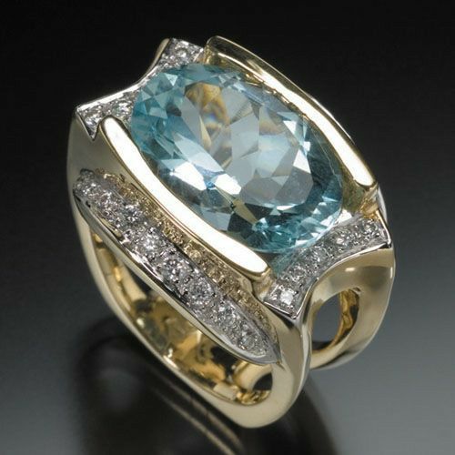Vintage Blue Crystal Zirconia Irregular Ring