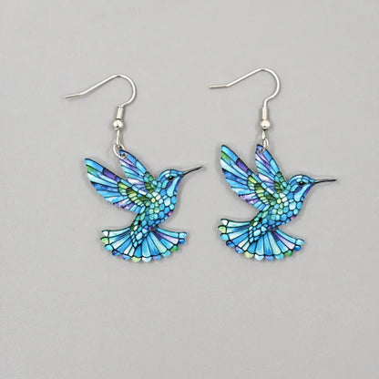 Colorful Hummingbird Acrylic Earrings