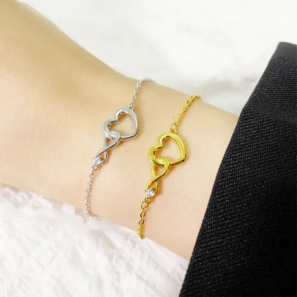 Retro Gold & Silver Heart Bracelet