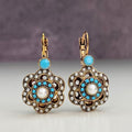 Vintage Blue Mandala Stone Earrings