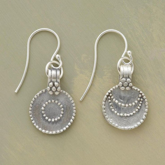 Vintage Rounded Silvered Earrings