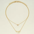 Vintage Double-Layer Hollow Heart Cross Necklace
