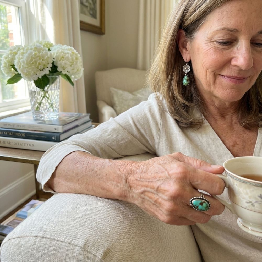 Vintage Old Turquoise Stone Earrings