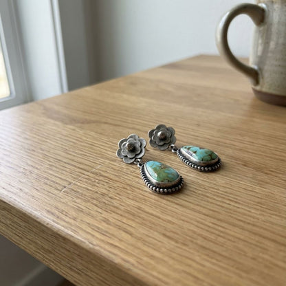 Vintage Old Turquoise Stone Earrings