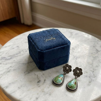 Vintage Old Turquoise Stone Earrings