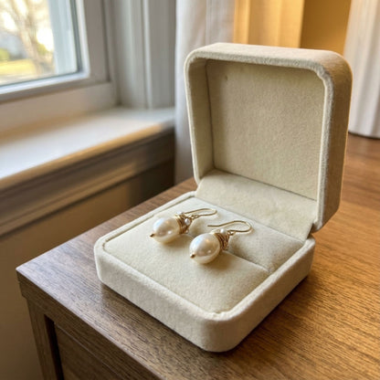 Vintage Pearl Golden Threads Earrings