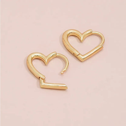 Vintage Heart-Shaped Hoop Earrings