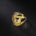 Cute Kitten Star Stainless Steel Ring