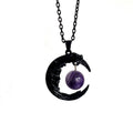 Vintage Gothic Moon Amethyst Necklace