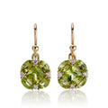 Vintage Cubic Green Glass Earrings