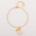 Vintage Peach Heart Inlaid Shell Bracelet