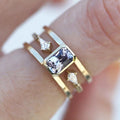 Vintage Violet Zirconia Layer Gold Ring