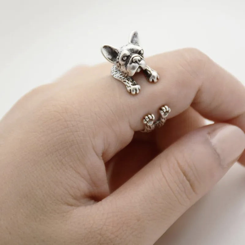 Vintage Dog Wrap Ring