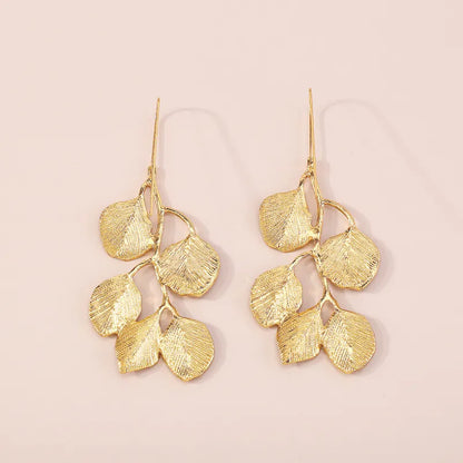 Vintage Earring Luxury Metal Leaf