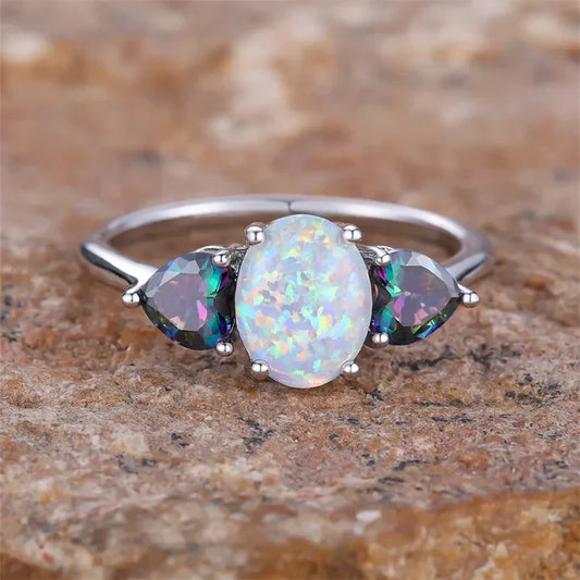Vintage Colorful Opal Ring