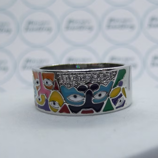 Vintage Colorful Enamel Ring