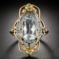 Vintage Blue Zirconia Gold Ring