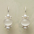 Vintage White Crystal Pearl Earrings