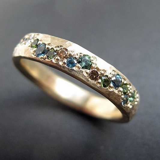 Vintage Gold Colorful Ring-Lydieannejewelry