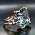 Vintage Layered Zirconia Blue Crystal Ring