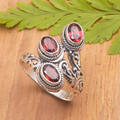 Vintage Open Red Crystal Ring