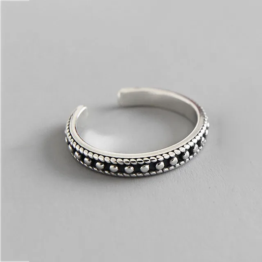 Vintage Silver Beads Ring