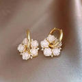 Elegant White Floral Earrings