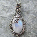 Vintage Moonstone Silver Necklace