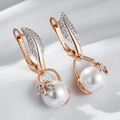 Elegant Pearl Zirconia Earrings