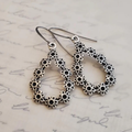 Vintage Hollow Silver Flower Earrings