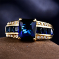 Vintage Gold & Zirconia Blue Ring