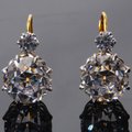 Vintage Dark Glass Rounded Earrings