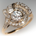 Vintage Bright Zirconia Spiral Ring