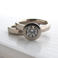 Vintage Silvered Zirconia Ring Set