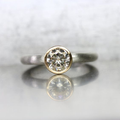 Vintage Glass Bright Silvered Ring