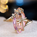 Vintage Pink Oval Glass Ring
