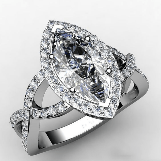 Vintage Oval Glass Silver Ring