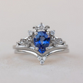 Vintage Blue & Silver Bright Ring