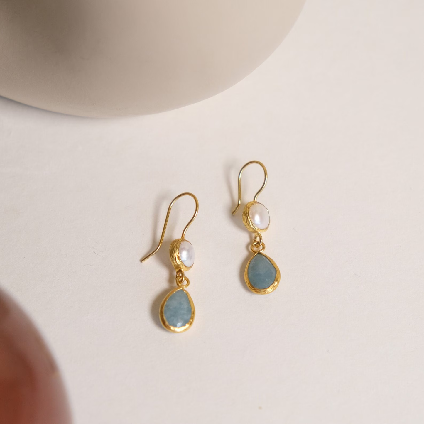 Vintage Blue Drop Pearl Earrings